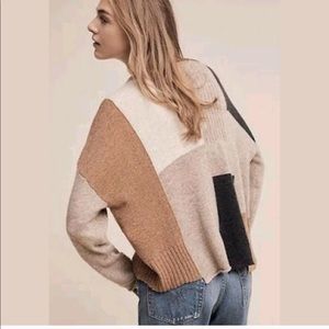 Anthropolgie Cropped color block sweater